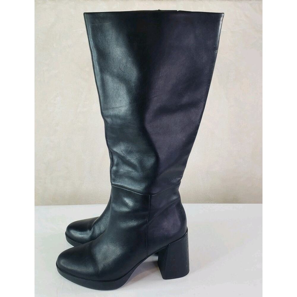 Naturalizer Gen N Align 8.5M-Wide Calf Knee High Boots Black Leather Women’s